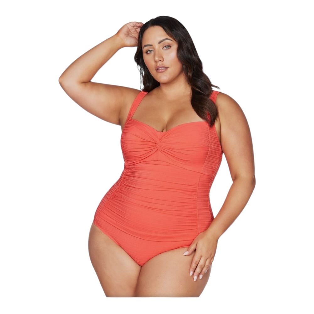 Artesands bathing suit Aria Botticelli one piece swim coral size 20
